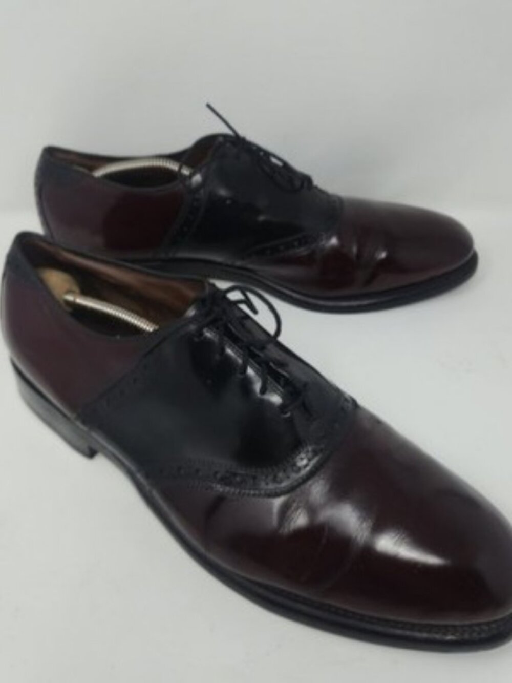 Allen Edmonds Polo Wingtip Two-Tone Brogue Shoes Men's 12D Made in USA
